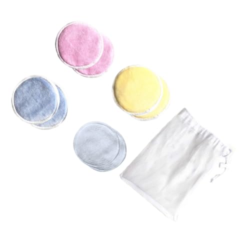 DEARMAMY 8 Stück Wiederverwendbare Waschbare Makeup Entferner Pads aus Dreilagiger Baumwolle Sanfte Gesichtsreinigung mit Praktischem Aufbewahrungsnetz für Tägliche Reinigung und Reisen von DEARMAMY