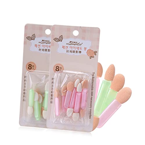 DEARMAMY 8Stücke Teiliges Doppelseitiger Lidschatten Pinsel Hochwertige Applikatoren Für Präzises Make Up Für Reisen Und Besondere Anlässe Farben Zufällig von DEARMAMY