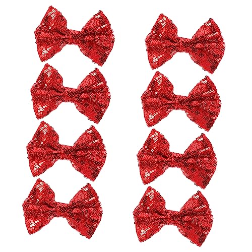 DEARMAMY 8stücke Haarschleifen Mit Pailletten Für Mädchen Frauen Haarnadel Schleifen Clip Haarspangen Schleife Haarnadel Schleife Haarspangen von DEARMAMY