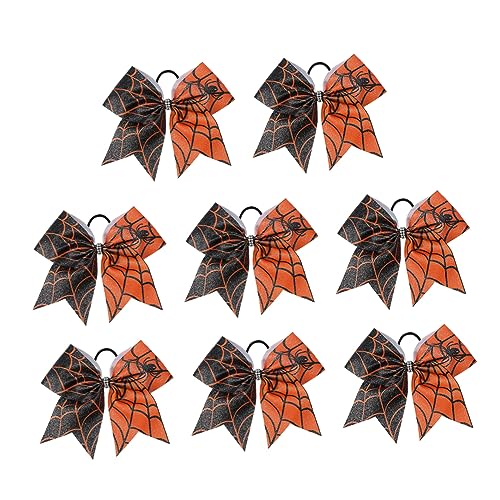 DEARMAMY 8stücke Halloween-haargummis Sport-haarringe Haarbänder Und Haargummis Mit Halloween-motiven Für Mädchen Inklusive Haarseile Mit Schleife Und Pferdeschwanzhalter von DEARMAMY