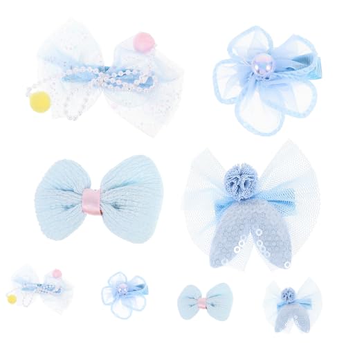 DEARMAMY 8stücke Süße Haarspangen Junge Mädchen Mädchen Haarschleifen Clip Floral Haarspange Perlenschleife Hasenohren Party von DEARMAMY