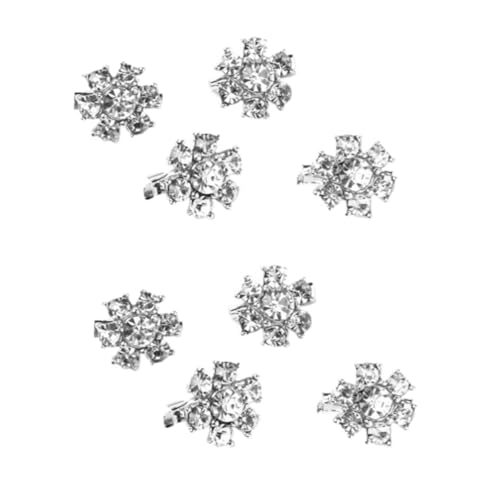 DEARMAMY 8stücke Mini Strass Blütenbroschen Clips Für Kleidung Schuhe Und Taschen Dekoration Mit Blütenförmigen Funkelnden Steinen Ca Silberfarben Für Und Besondere Anlässe von DEARMAMY