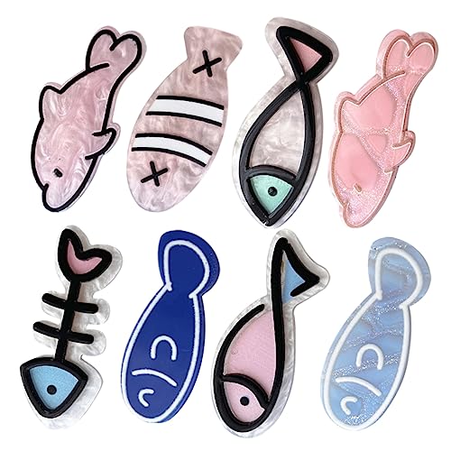 DEARMAMY 8stücke Mini-haarspangen Cartoon-design Haarschmuck Für Frauen Mädchen Teenager Klare Acryl Und Metall Haarspangen Feine Haar Clips von DEARMAMY