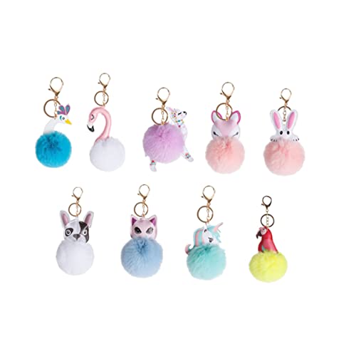 DEARMAMY 9St Fellknäuel Schlüsselanhänger schlüsselanhänger schlüsselbund Handytasche Keys Halskette Halter schöner Schlüsselanhänger Schlüsselanhänger-Anhänger Plüschstoffe von DEARMAMY