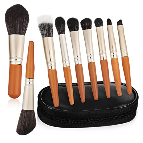 DEARMAMY 9Stücke Teiliges Make Up Pinselset Mit Aufbewahrungstasche Professionelle Kosmetikbürsten Für Tägliches Make Up Und Reisen Pinsel Für Lidschatten von DEARMAMY
