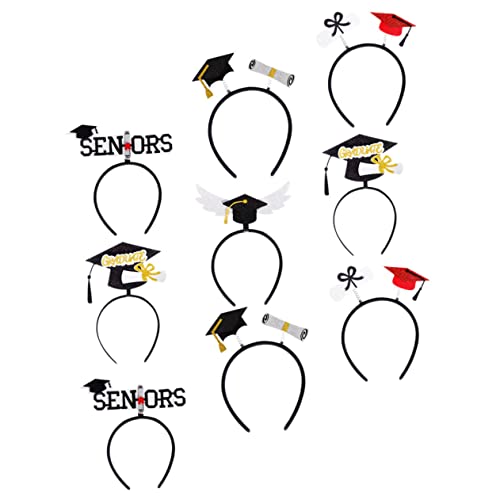 DEARMAMY 9stücke Abschluss-kopfschmuck Graduate Haar Hoops Dekoratives Stirnband Party Festival Haar Zubehör Cosplay Foto Requisit von DEARMAMY