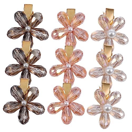 DEARMAMY 9stücke Kristallblumen Haarspangen Blumen Clips Mädchen Haar Accessoires Haar Schmuck Blumen Haarclips von DEARMAMY