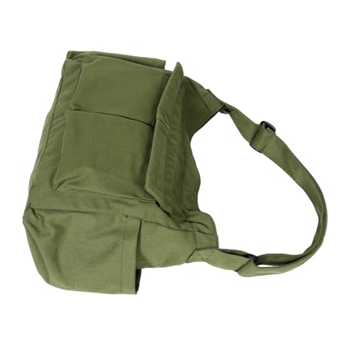 DEARMAMY Ästhetische Süße Messenger Bag Für Die Schule Vintage Grüne Canvas Crossbody Canvas Tragetasche Mit Taschen Für Frauen Schulter Laptop Tasche von DEARMAMY