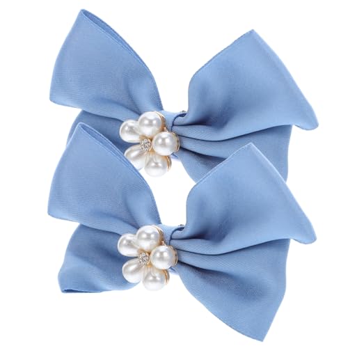 DEARMAMY Abnehmbare Schleifen schuhclips mit Blauen Abs perlen Elegante Schuhschnallen aus Legierung für Braut high Heels Modische Hochzeit Party Schuhdekoration von DEARMAMY