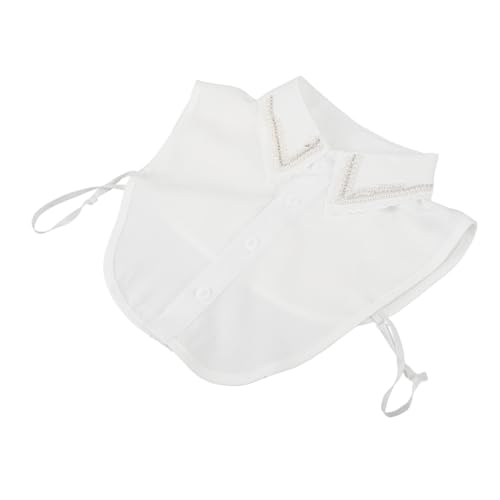 DEARMAMY Abnehmbarer Damen Kragen mit Strass und Vielseitiger Modischer Fake Collar Weiß für Jede Gelegenheit um Outfit Aufzuwerten von DEARMAMY