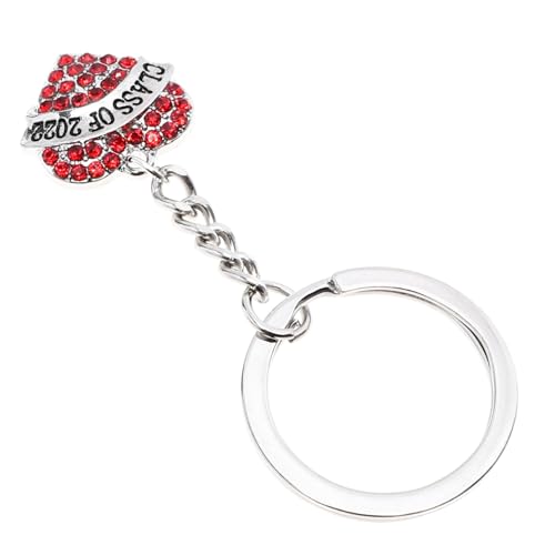 DEARMAMY Abschluss Schlüsselanhänger tuchent schuler schlusselketten Ideas anahtarlık Souvenir Metallschlüsselkette Abschlussgeschenk Herz-Charm-Ring Schlüsselhalter Zinklegierung rot von DEARMAMY