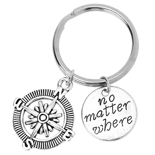 DEARMAMY Schlüsselanhänger- Kompass Schlüsselanhänger Abschluss Metall Kreatives Design Silber Für Männer Und Frauen von DEARMAMY