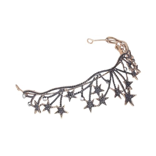 DEARMAMY Alloy Krone Haarschmuck mit Funkelnden Strasssteinen Modisches Stern Design Stilvolles Stirnband für Damen Eleganter Brautschmuck zur Hochzeit Einfach zu Tragen von DEARMAMY