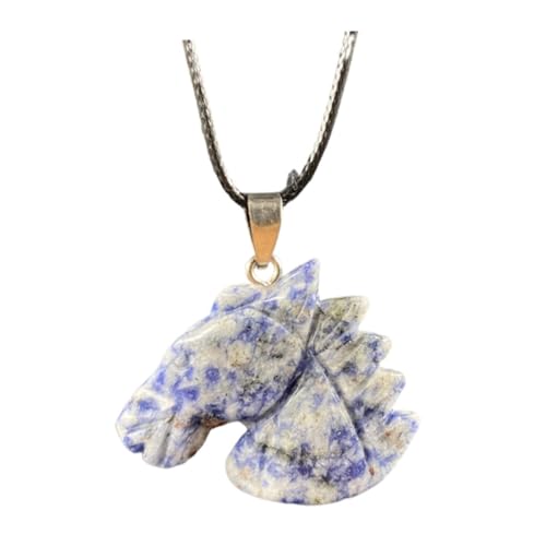 DEARMAMY Anhänger Anhänger Jade- -anhänger Turmalin-anhänger Vintage Halskette Süße Tierkette Steinketten Für Frauen Anhänger in Pferdeform Halskette Steinanhänger Seil von DEARMAMY