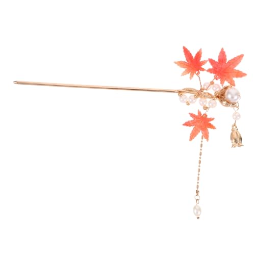 DEARMAMY Ahornblatt Haarnadel Mit Quaste Vintage Haarstick Für Mädchen Asiatischer Haarschmuck Dekorative Haaraccessoires Für Cosplay Und Besondere Anlässe von DEARMAMY
