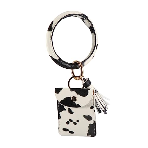 DEARMAMY Schlüsselanhänger-geldbörse Aus Pu-Leder Mit Armreif Geldbörse Schlüsselhalter Quastendekor Perfekt Für Damen Strand Party von DEARMAMY