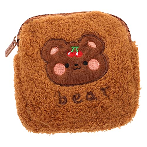 DEARMAMY Aufbewahrungsbeutel für Damenbinden für Frauen Container Wäschesack Handtasche Reisetasche Padhalter für Periode Dünne Sanitär -Serviettenbeutel Plüsch Chocolate von DEARMAMY