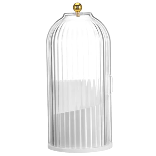 DEARMAMY Rotierender Make-up-Pinsel-Organizer Mit Deckel Transparenter Pinselbehälter Für Schminktisch Platzsparende Aufbewahrungsbox Für Pinsel Und Stifte von DEARMAMY