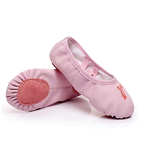 DEARMAMY Ballettschläppchen für Junge Mädchen Elastische Geteilte Sohle Atmungsaktive Leichte Ballettschuhe mit Rutschfester Sohle Geeignet für Yoga Tanz und Balletttraining von DEARMAMY