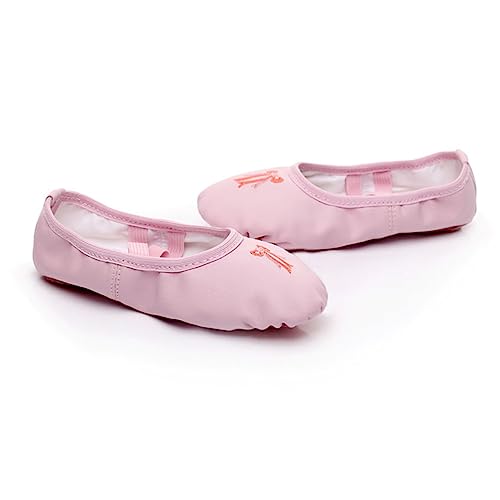 DEARMAMY Ballettschuhe Ballettslipper mit Rutschfester Sohle Elastisch Leicht Atmungsaktiv für Mädchen Rosa von DEARMAMY