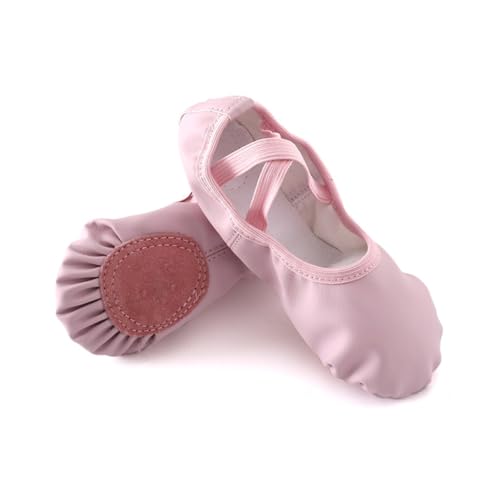 DEARMAMY Ballettschuhe Elastisch Ballettschläppchen mit Rutsch Sohle Atmungsaktiv Leicht für Yoga Tanz Ballet Practice Mädchen Rosa von DEARMAMY