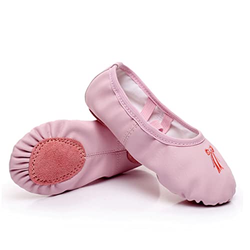 DEARMAMY Ballettschuhe mit Rutschfester Sohle Atmungsaktiv und Elastischem Band Leichte Tanzschläppchen für Yoga Ballett Modern Dance Komfortabel und Flexibel für Mädchen von DEARMAMY