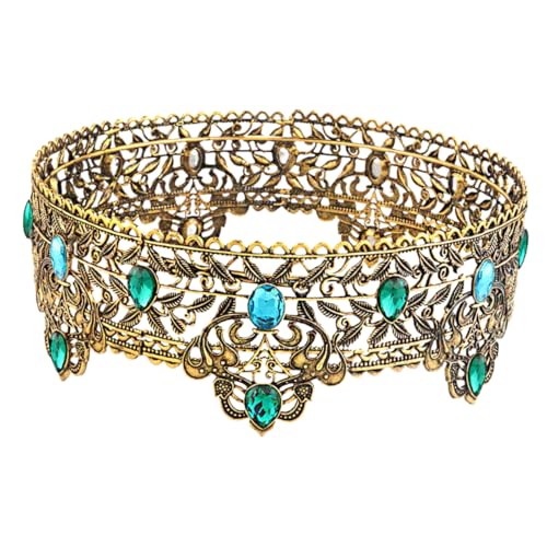 DEARMAMY Männer-krone Für Hochzeiten Geburtstagsfeiern Und Cosplay Mittelalterliche Krone Mit Blauen Steinverzierungen Dekoratives Metall-headdress Für Besondere Anlässe Und Auftritte von DEARMAMY