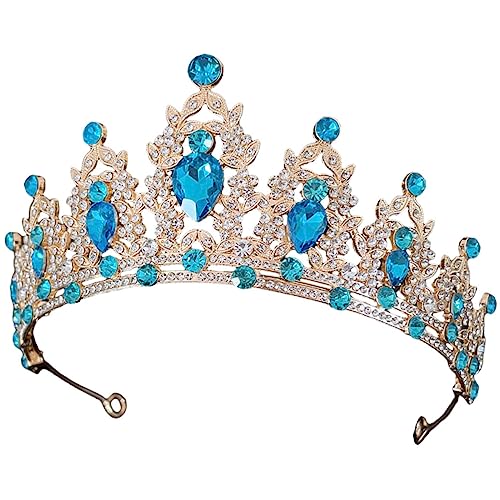 DEARMAMY Barockkrone Tiara Frauen Kopfbedeckung Zu Dekorationen Braut- Prinzessin Diademe Sei hochzeit kopfschmuck Braut kleine Kopfbedeckung Haarband aus Kristall Sky-blue DEARMAMY Barockkrone Tiara Frauen Kopfbedeckung Zu Dekorationen Braut- Prinzessin Diademe Sei hochzeit kopfschmuck Braut kleine Kopfbedeckung Haarband aus Kristall Sky-blue von DEARMAMY