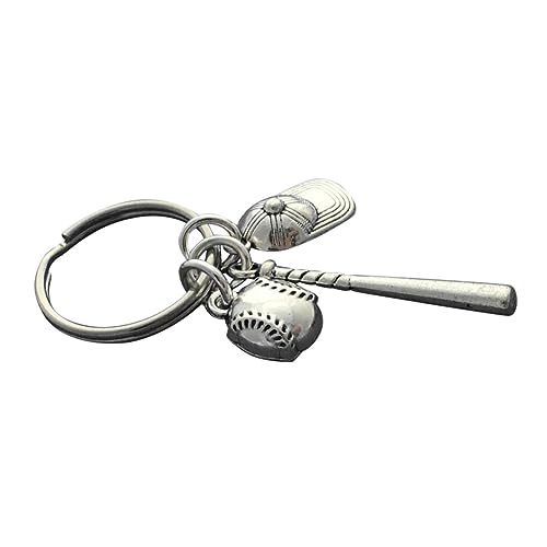 DEARMAMY Sport Baseball Schlüsselanhänger Metall Baseball Mütze Schläger Schlüsselanhänger Baseball Themen Tasche Leicht von DEARMAMY