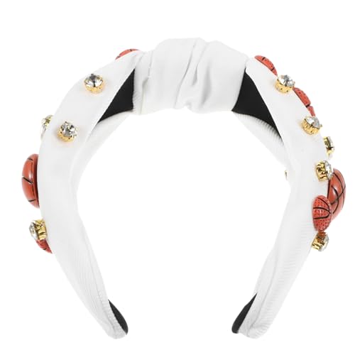 DEARMAMY Breites Stirnband für Damen Geknotetes Stirnband Dekoratives Haar-accessoire Basketball-charm-design von DEARMAMY
