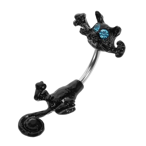 DEARMAMY Bauchnabelpiercing mit Katzenanhänger und Funkelnden Zirkonia Modisches Dangle Belly Ring für Damen Hautfreundlich und Langlebig für Party und Alltag von DEARMAMY