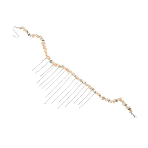 DEARMAMY Beaded Choker Halskette mit Handgefertigtem Quastenanhänger Natürliche Muschel Kette für Damen Leichte Clavicle Schmuck Langlebig und Sommerlich Elegant von DEARMAMY