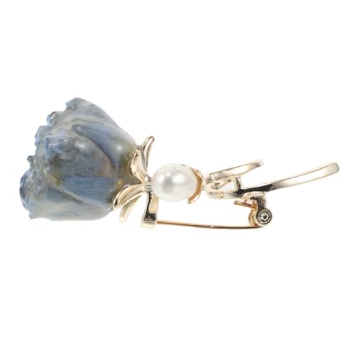 DEARMAMY Blaue Rosenbrosche Leichter Blumen-anstecker für Damen Modischer Hautfreundlicher Schmuck für Mäntel Kleider Schals Vielseitig für Alltag Arbeit Partys und Reisen von DEARMAMY