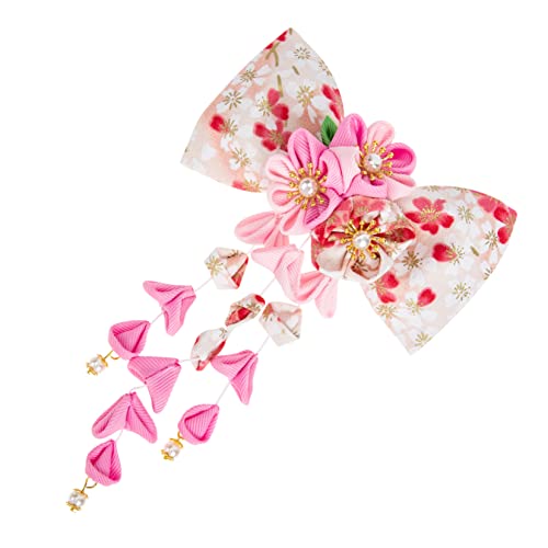 DEARMAMY Blumenform Haarspange Mit Quaste Japanische Haarnadel Für Damen Stilvolle Haarklammer Im Kimonodesign Accessoires Für Abschluss Und Ostern von DEARMAMY