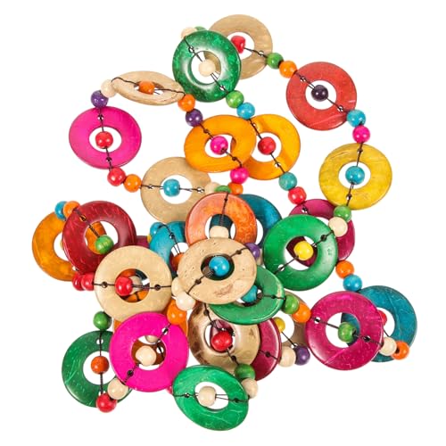 DEARMAMY Boho Damen Halskette mit Kokosnuss Anhänger Bunte Perlen Handgefertigt Ethno Schmuck für Party Urlaub Strand Alltag von DEARMAMY