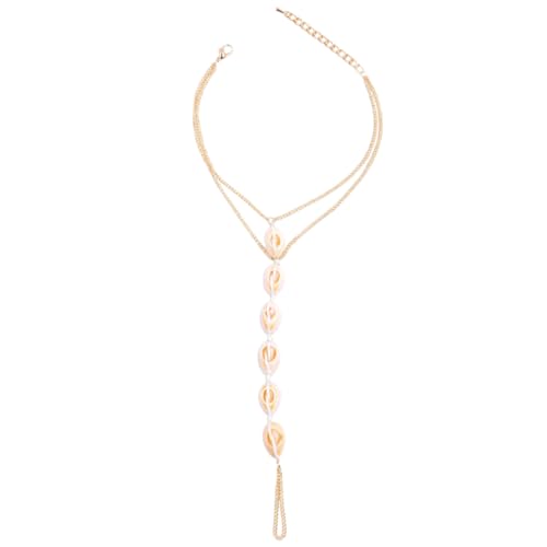 DEARMAMY Boho Shell Fußkettchen Damen Geflochtenes Fußschmuck Mit Muscheln Simulierten Perlen Für Strand Und Sommer Verstellbare Knöchelketten Für Frauen Und ädchen von DEARMAMY
