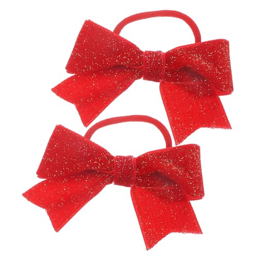 DEARMAMY Bowknot Haargummis Mit Schleife Elastische Haarseile Für Mädchen Haarschmuck Zum Valentinstag Pferdeschwanzmanschetten Haarbänder Für Junge Mädchen Haargummis Für Dünnes von DEARMAMY