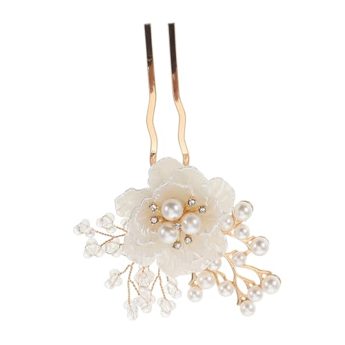 DEARMAMY Braut Haarnadeln Mit Perlen Und Blumen U-förmige Haarspangen Für Hochzeiten Elegante Haaraccessoires Für Braut Haarschmuck Für Besondere Anlässe Komfortabel Und Sicher Der von DEARMAMY
