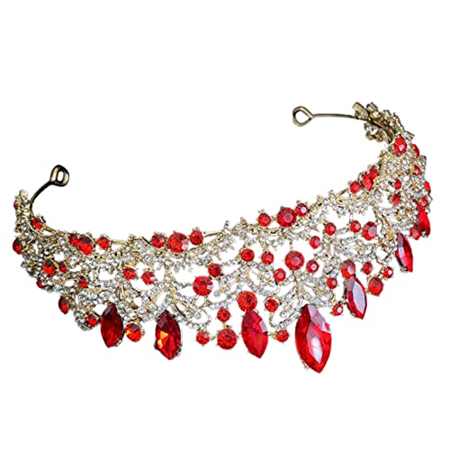 DEARMAMY Braut Krone Mit Strass Für Hochzeit Kopfbedeckung Diademe Für Bankette Abschlussball Haarschmuck Damenkrone Mädchen-tiara von DEARMAMY