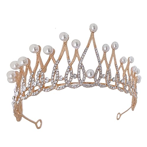 DEARMAMY Braut Tiara Krone Damen Hochzeit Haarschmuck Strass Glitzer Haarreif für Brautfest Leicht Elegant Einfach zu Tragen Geeignet für Party Karneval Cosplay und Festliche Anlässe von DEARMAMY