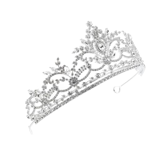 DEARMAMY Braut Tiara Krone Haarschmuck für Hochzeit Verlobung und Feierlichkeiten Leichtes Design Einfach für Besondere Anlässe von DEARMAMY