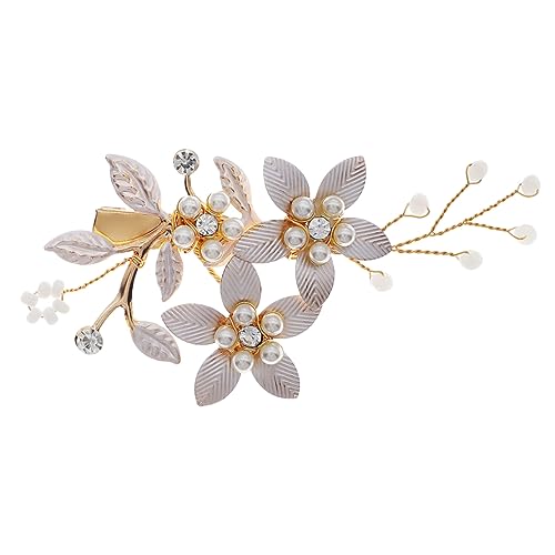 DEARMAMY Goldene Haarspange Mit Strasssteinen Blumen-clip Für Hochzeit Brautschmuck Für Frauen Kopfschmuck Für Besondere Anlässe von DEARMAMY