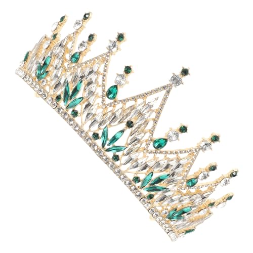 DEARMAMY Brautkrone Braut- Kronenmädchen Strumpfbänder Für Die Braut Hochzeitshand Tiara-haarspange Für Frauen Geburtstagsschärpe Für Frauen Krone Der Abschlussballkönigin Legierung Green von DEARMAMY