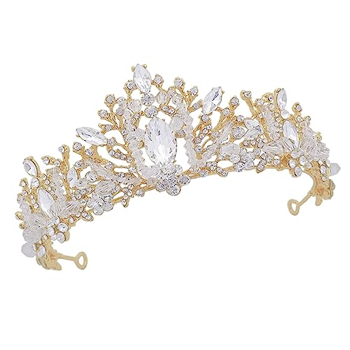 DEARMAMY Brautkrone Hochzeit Kopfbedeckung Braut Haarband Mit Strass Weißer Schmuck Für Bankette Und Partys DEARMAMY Brautkrone Hochzeit Kopfbedeckung Braut Haarband Mit Strass Weißer Schmuck Für Bankette Und Partys von DEARMAMY