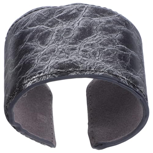 DEARMAMY Breites PU Leder Armband Damen Einstellbarer Offener Halbarmreif Modisch Poliert Komfortabel Weit Chunky Bangle Schmuck für Büro Freizeit Party Reisen von DEARMAMY