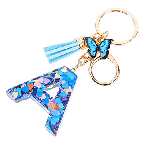DEARMAMY Buchstabe Harz Schmetterling Quaste Charme Herz Buchstabe Schlüsselanhänger Accessoire von DEARMAMY