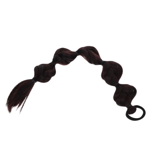 DEARMAMY Bubble-braid-pferdeschwanz-perücke Für Mädchen Geflochtene Haarverlängerung Aus Synthetischem Material Einfache Anwendung Mit Haargummis Natürliche Highlights Und Dunkelbraune von DEARMAMY