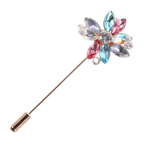 DEARMAMY Bunte Blütenbrosche mit Langlebigen Zirkonsteinen Sicherer Stecknadelverschluss Kompakt und Leicht Stilvolle Blumen-Anstecknadel für Kleidung Hut Tasche für Hochzeit Party Formelle von DEARMAMY