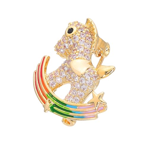 DEARMAMY Bunte Kleine Pferde Brosche Zinklegierung Niedliche Cartoon Anstecknadel für Kleidung Rucksack Hüte Modisches Accessoire mit Sicherem Verschluss Vielseitig Einsetzbar und von DEARMAMY