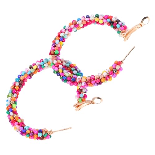 DEARMAMY Bunte Perlen Ohrringe Damen Leicht Boho Stil Runde Anhänger Ethnische Schmuck Für Alltag Party von DEARMAMY
